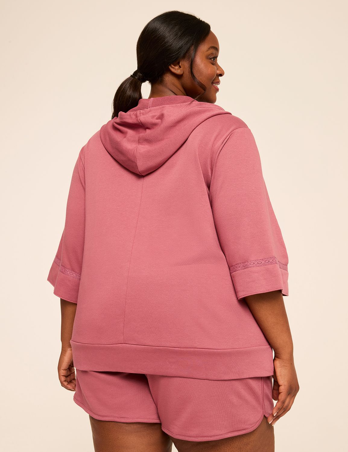 LIVI French Terry Crochet-Trim Hoodie