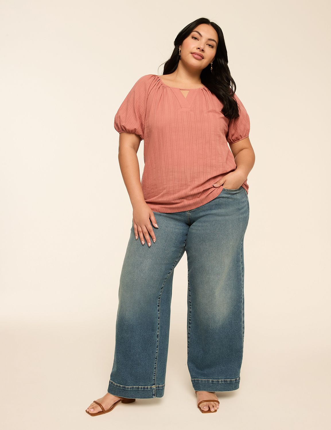 Classic Scoop Neck Short Puff Sleev Product Image 5