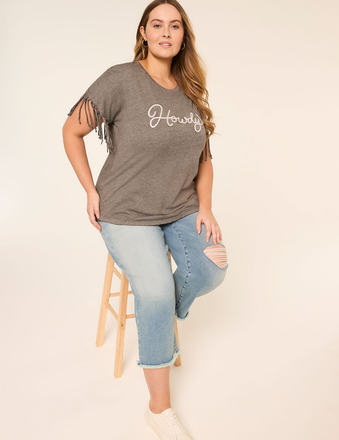 Casual Frigned SS Scoop Neck Dolman Product Image 2