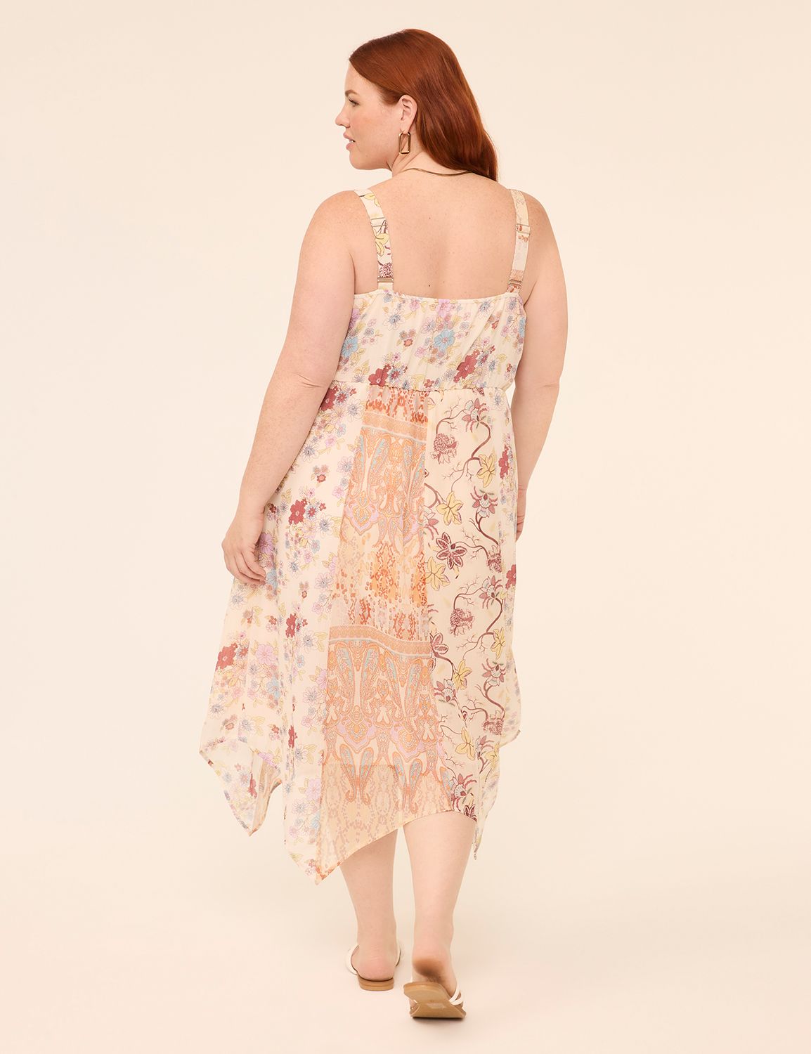 Handkerchief-Hem Midi Dress