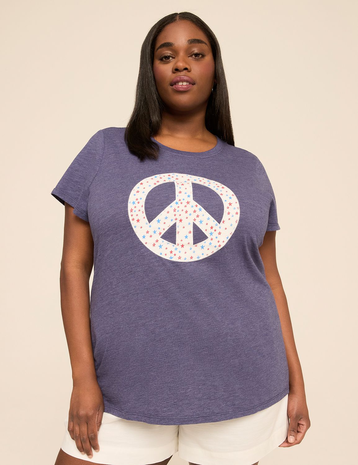 Applique Peace Sign Graphic Tee