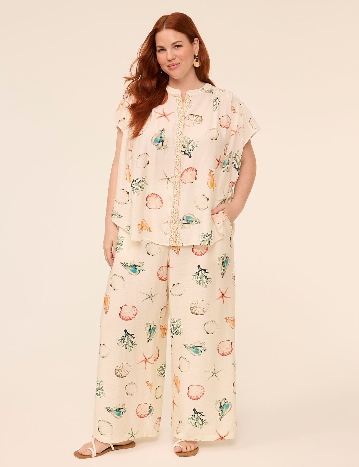 Pull-On High Rise Woven Flowy Print Product Image 3