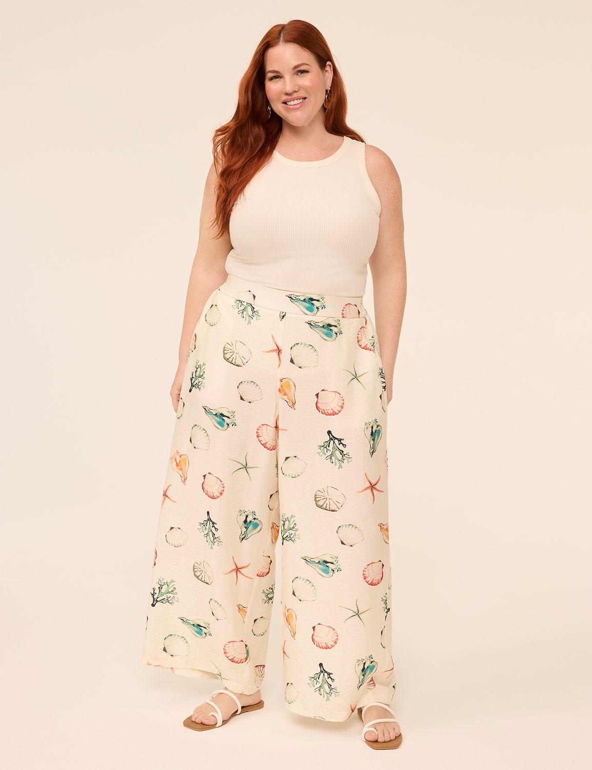 Pull-On High Rise Woven Flowy Print Product Image 4