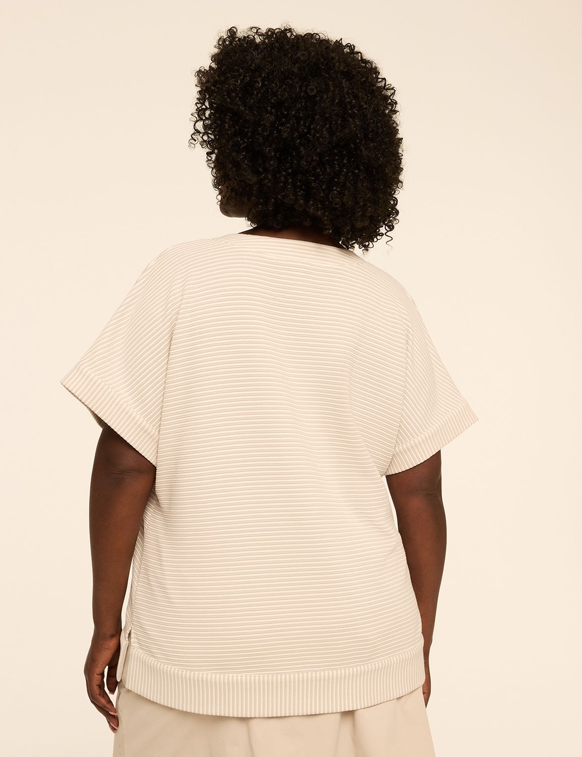 LIVI Textured Notch-Neck Top