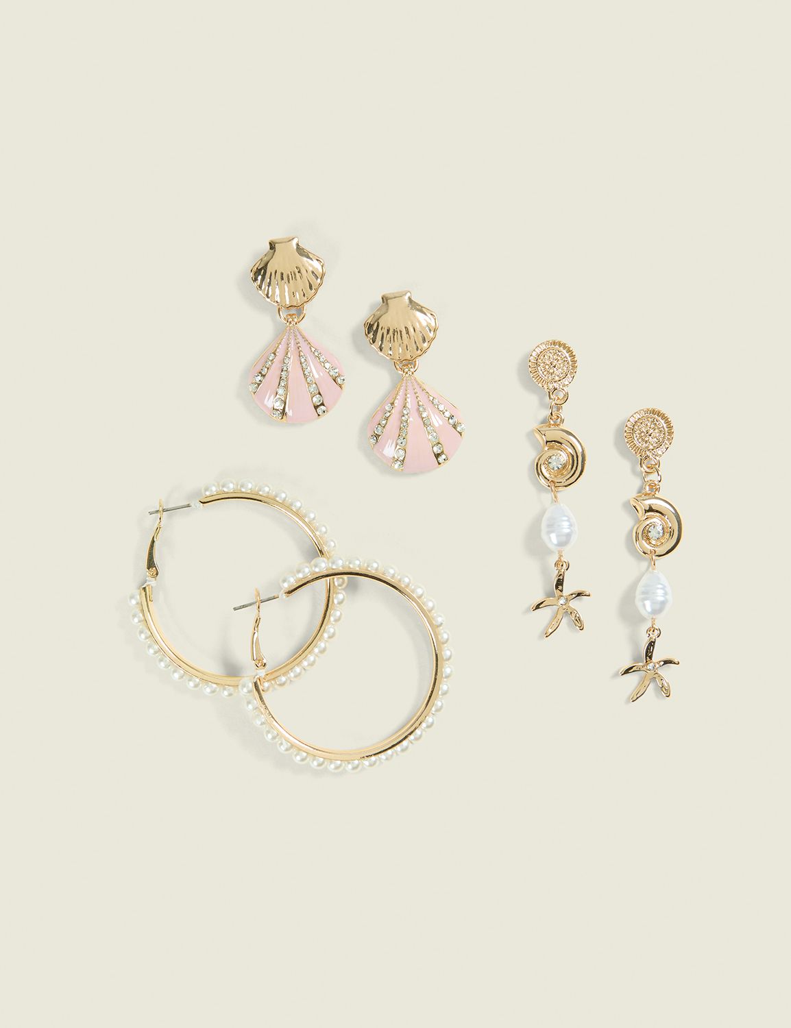Neutral Coastal Earrings 3-Pack