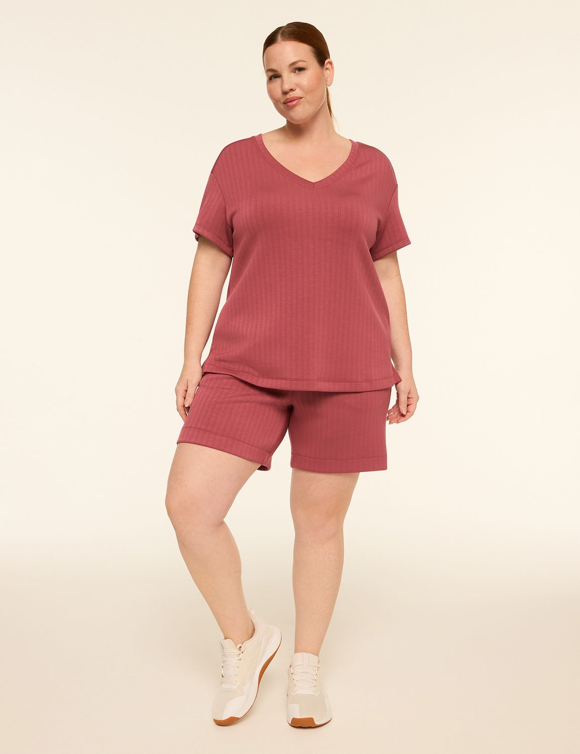 LIVI Mid Rise Wide Rib Journey Shor Product Image 3