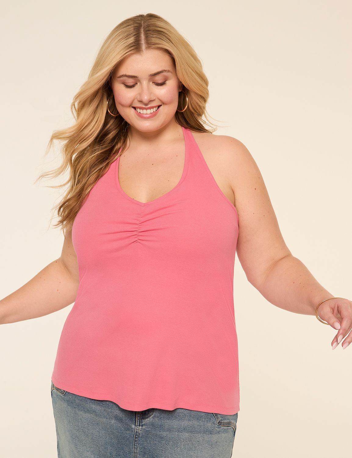 Deep V-Neck Halter Top