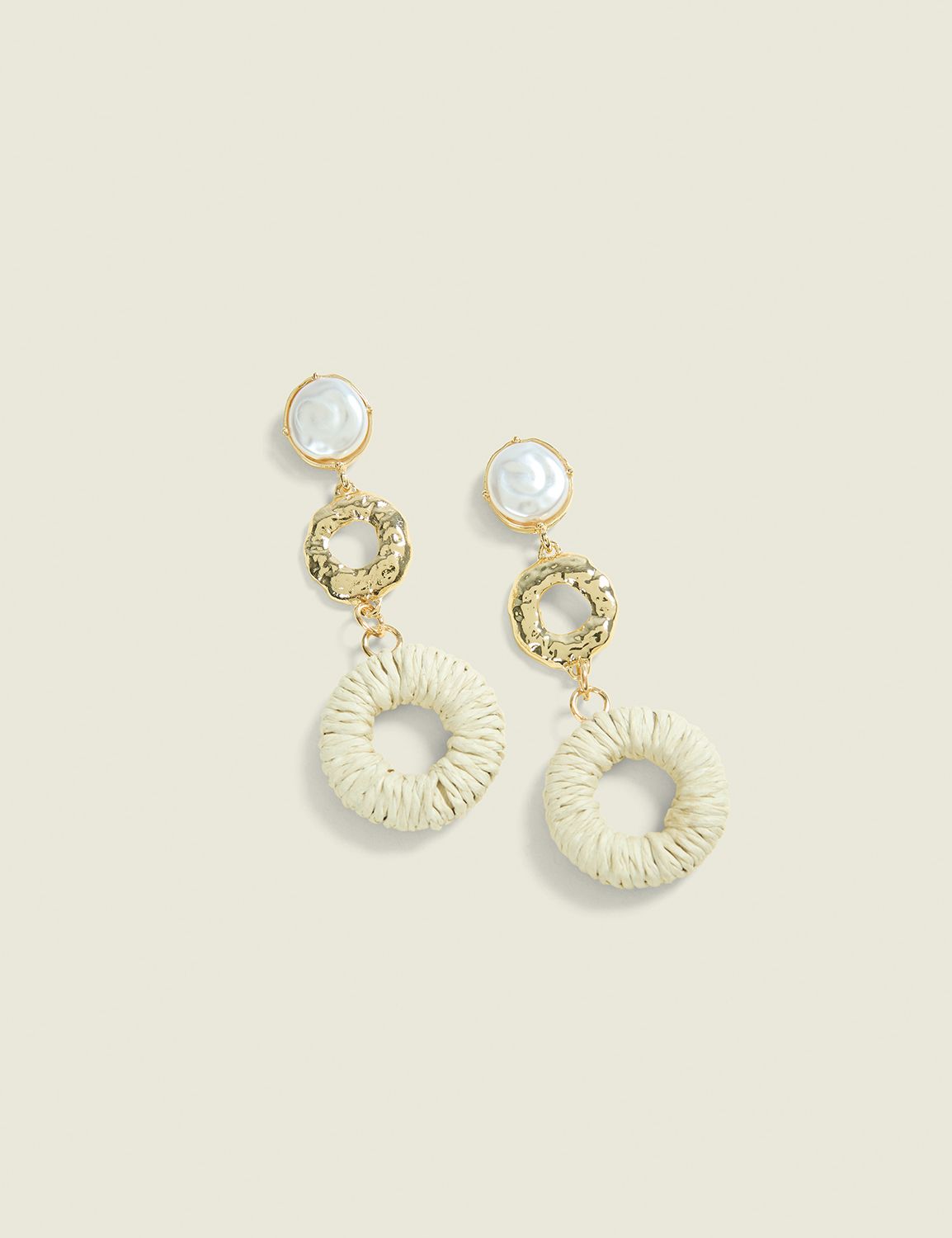 3 Tiered Raffia Drop Earring Product Image 1