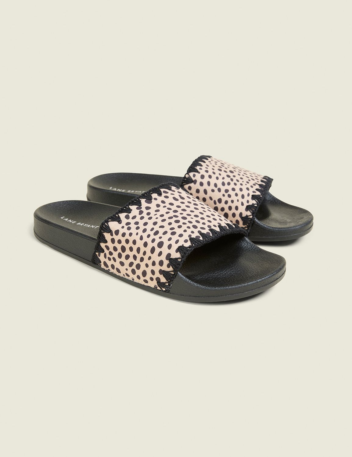 Animal Print Whipstitch Slide Sandal