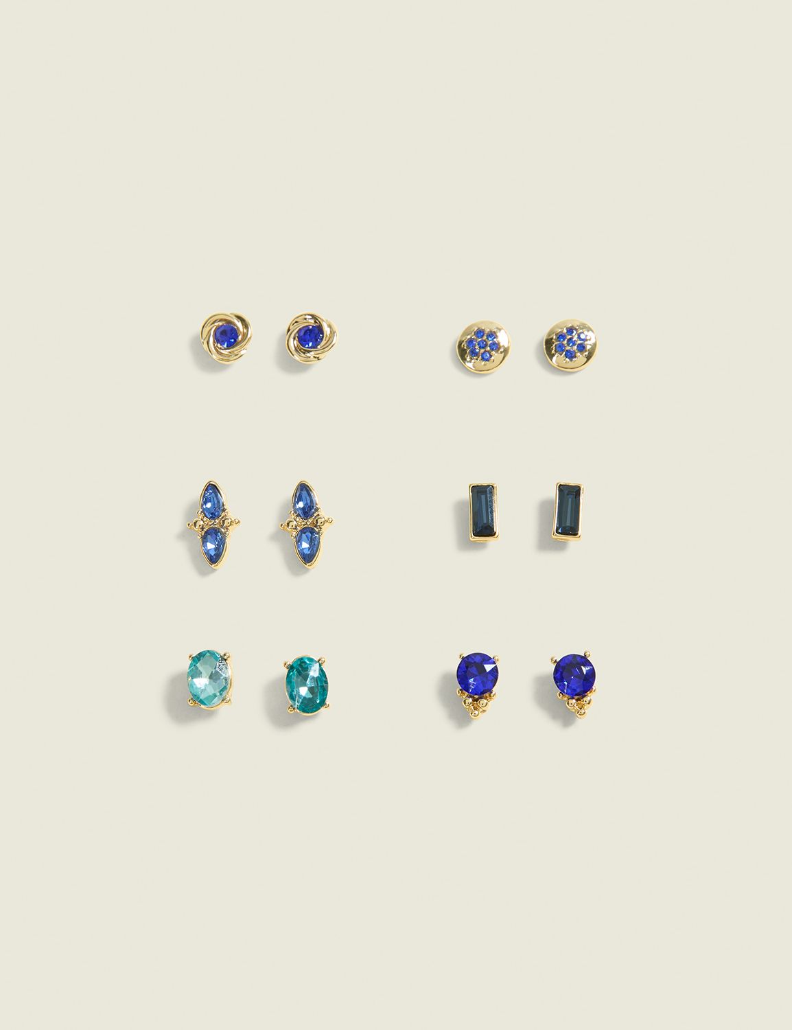 Multi Blue Stud Earring 6 Pack Product Image 1