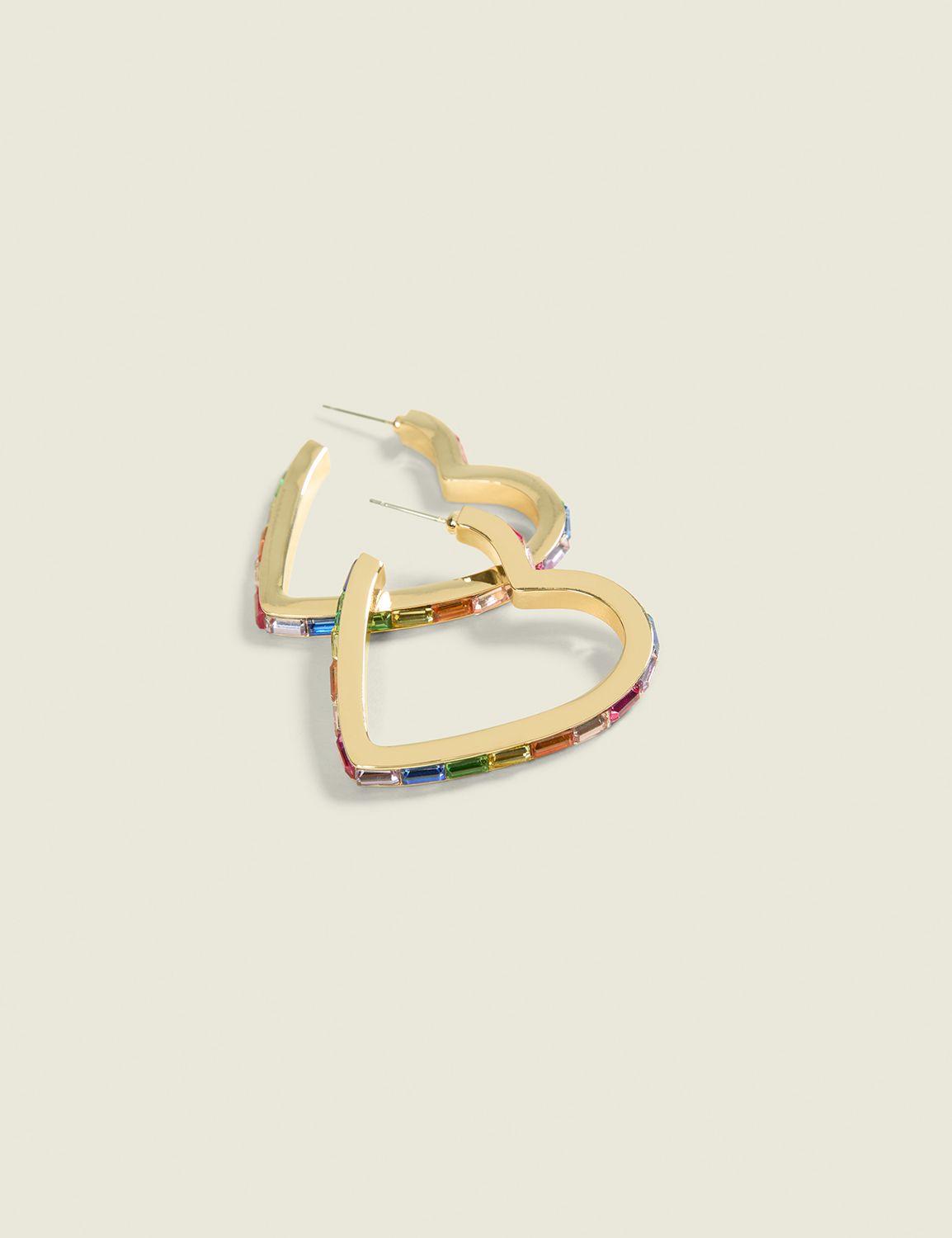 Rainbow Heart Hoop Earrings