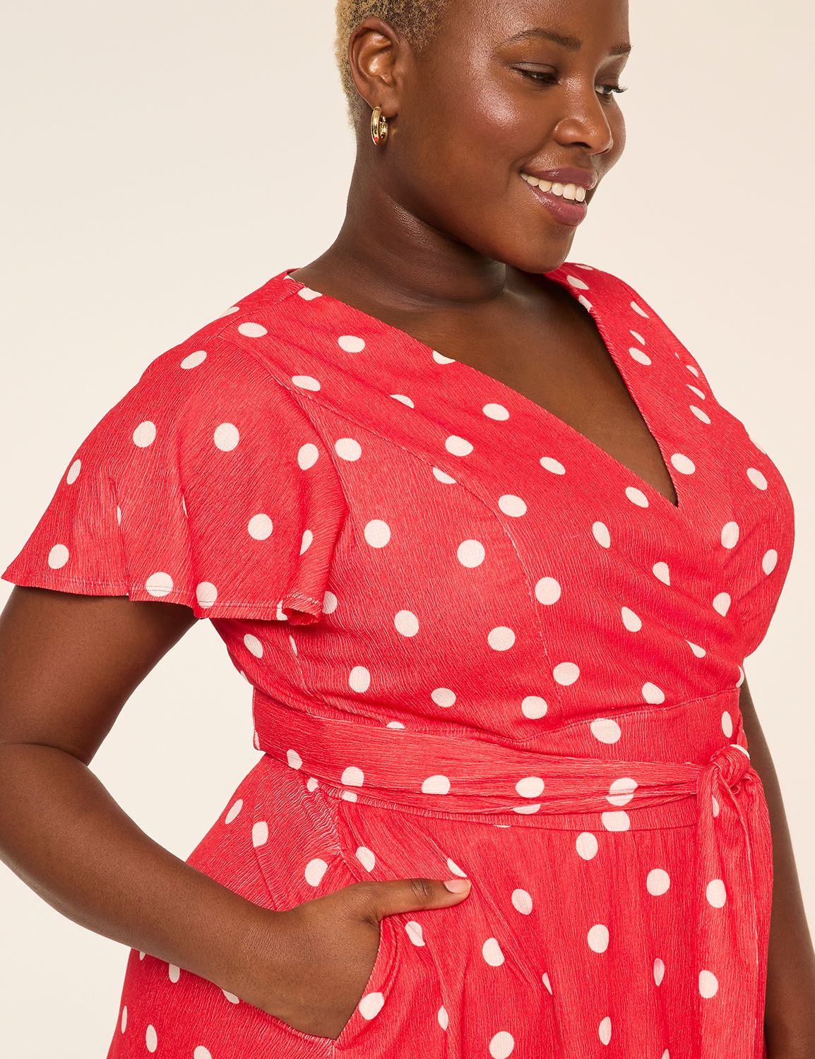 Short Flutter Sleeve Surplice Lena Product Image 3
