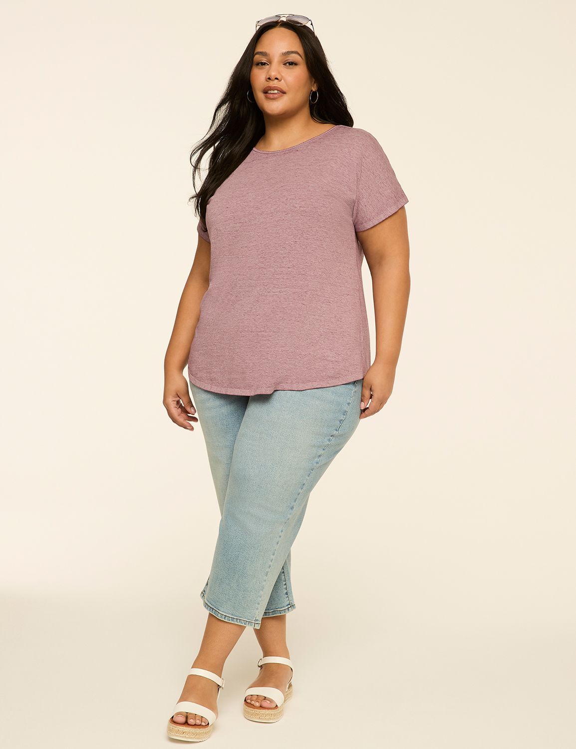 Short Sleeve Scoop Neck Dolman w/ S Product Image 3