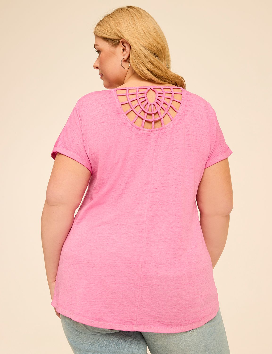 Short Sleeve Scoop Neck Dolman w/ S Product Image 2