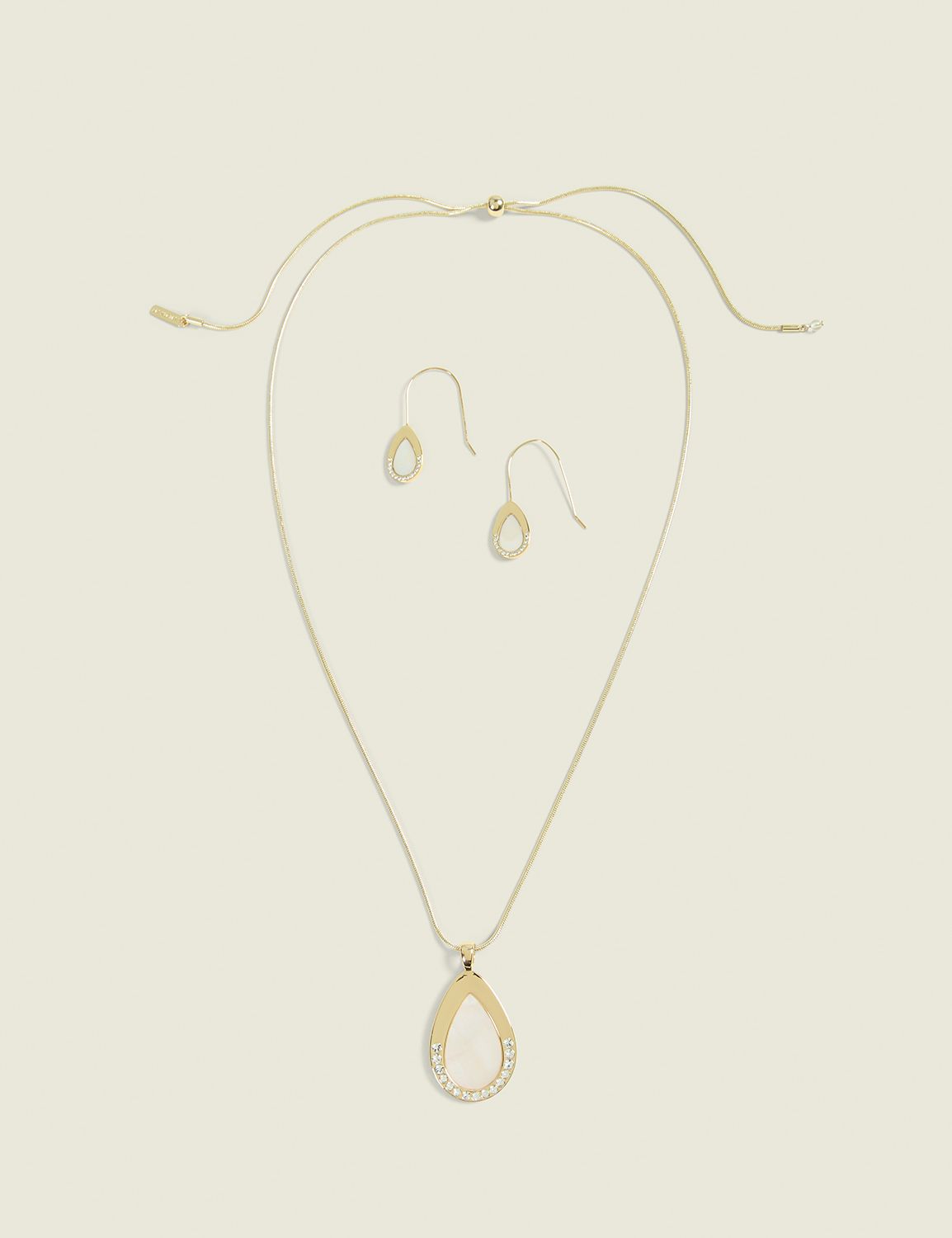 Iridescent Teardrop Necklace & Earring Set