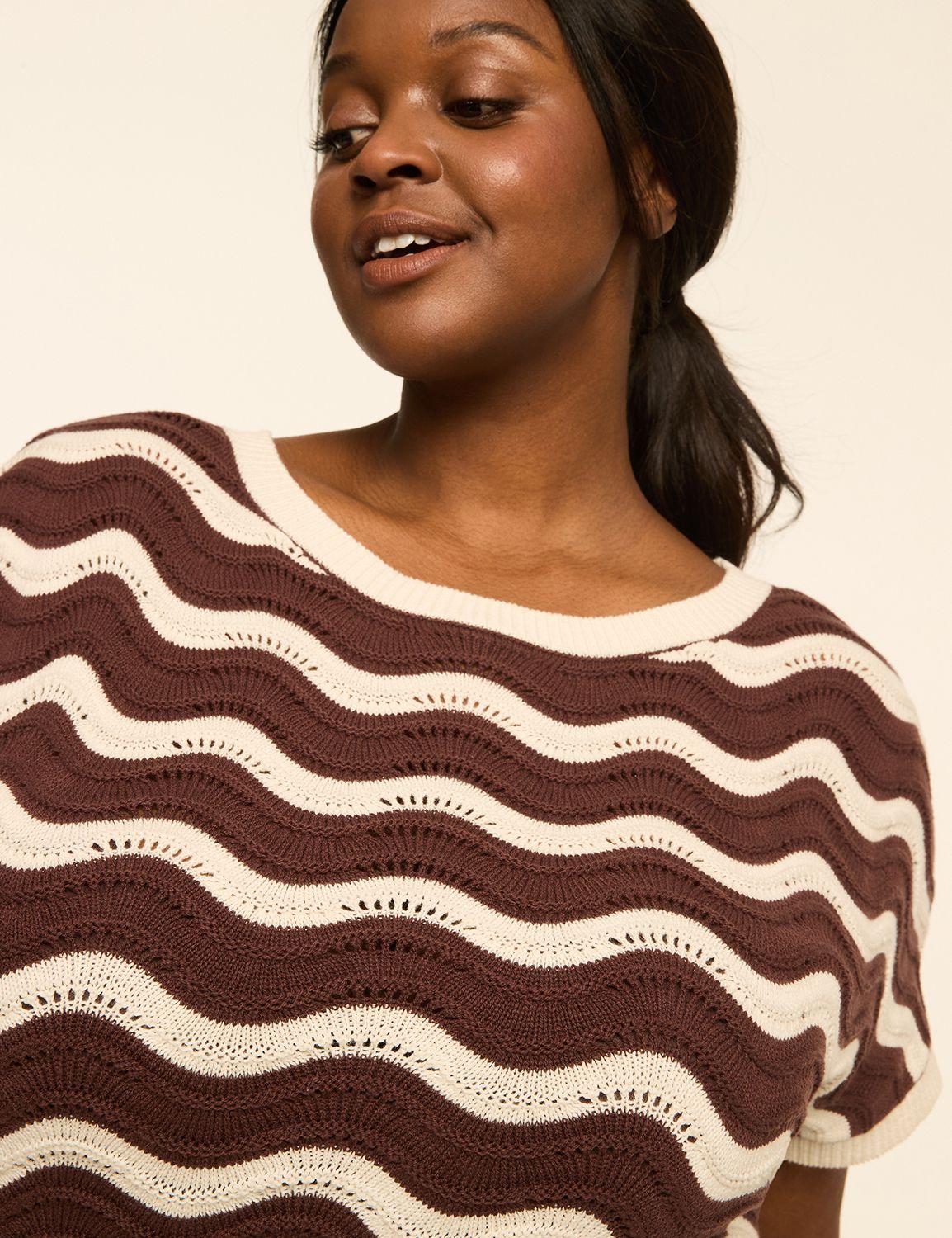 LIVI Textured Dolman-Sleeve Sweater | LaneBryant