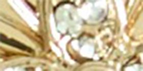Goldtone & Pearlized Floral Bag Charm