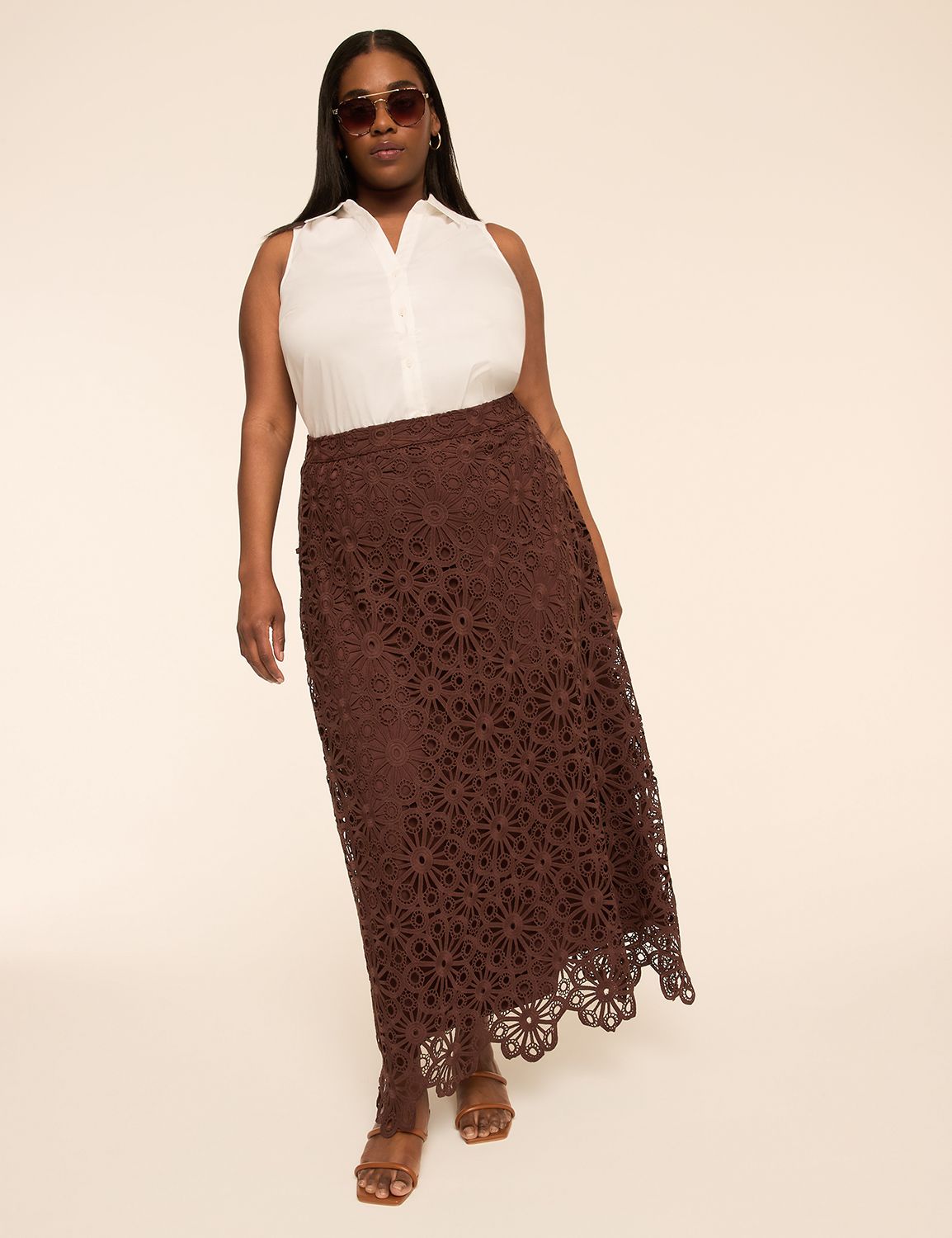 ALLOVER LACE MAXI SKIRT 1152085 Product Image 3