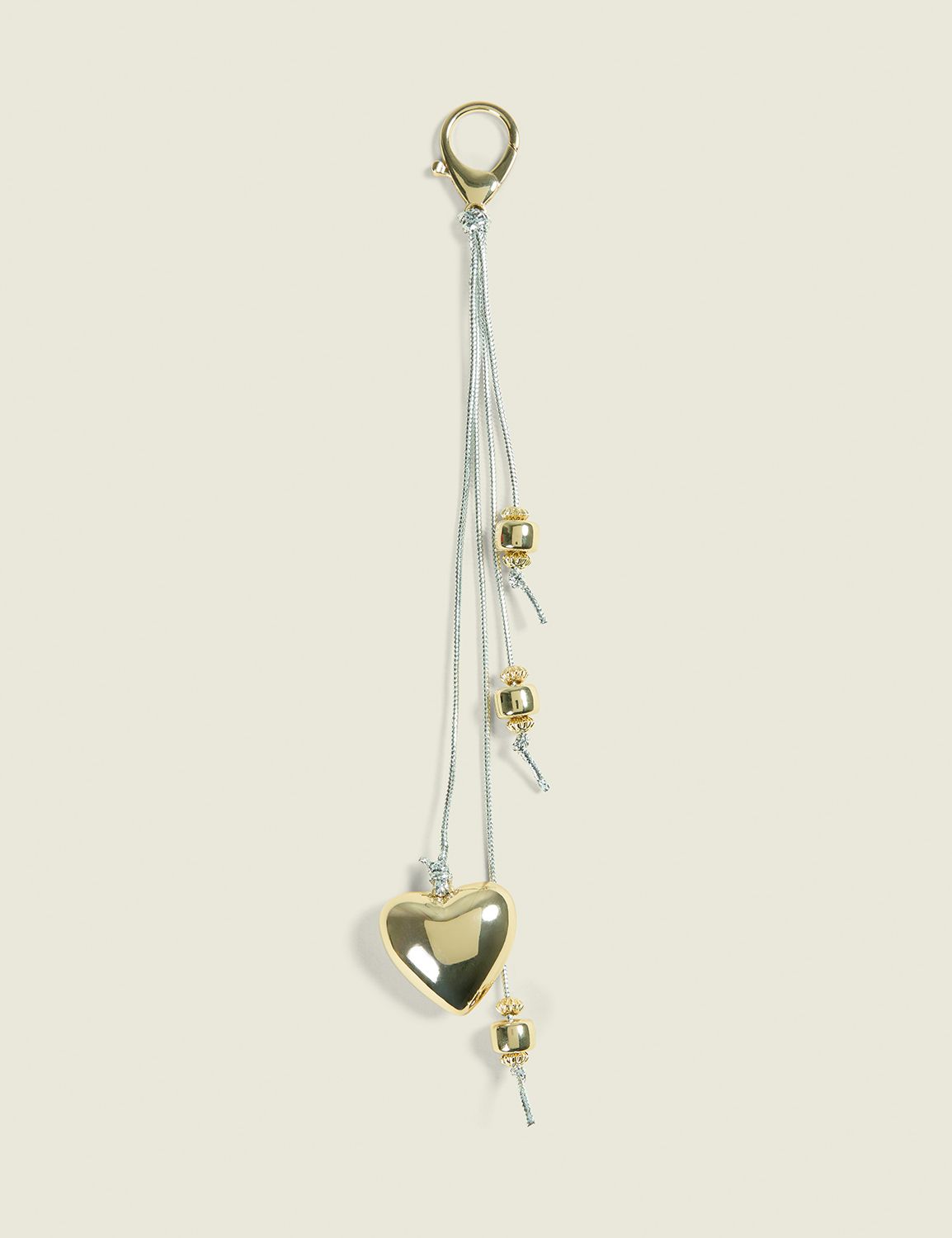 Mixed Metal Heart Bag Charm