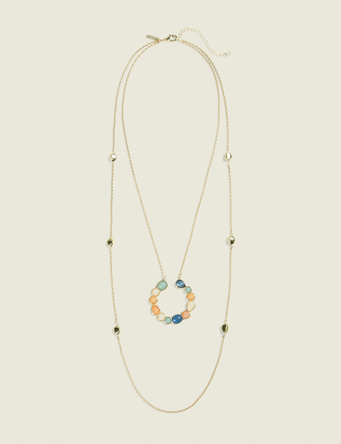 Layered Multi-Color Pendant Necklace