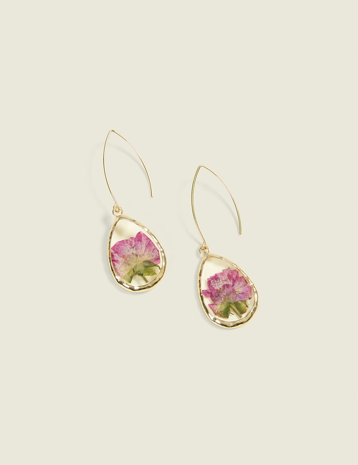 Pressed Flower Drop Earrings
