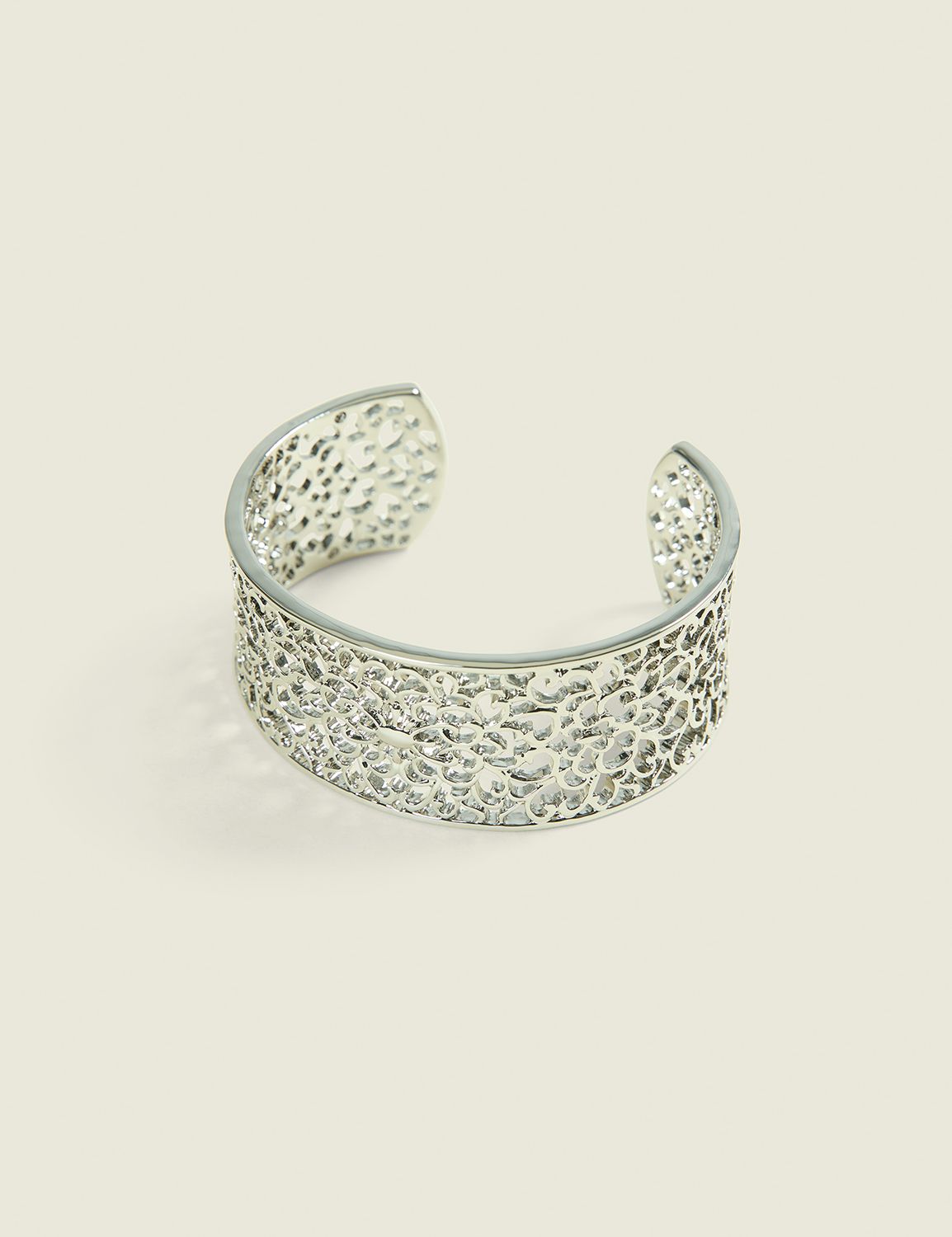 Silvertone Filigree Cuff Bracelet