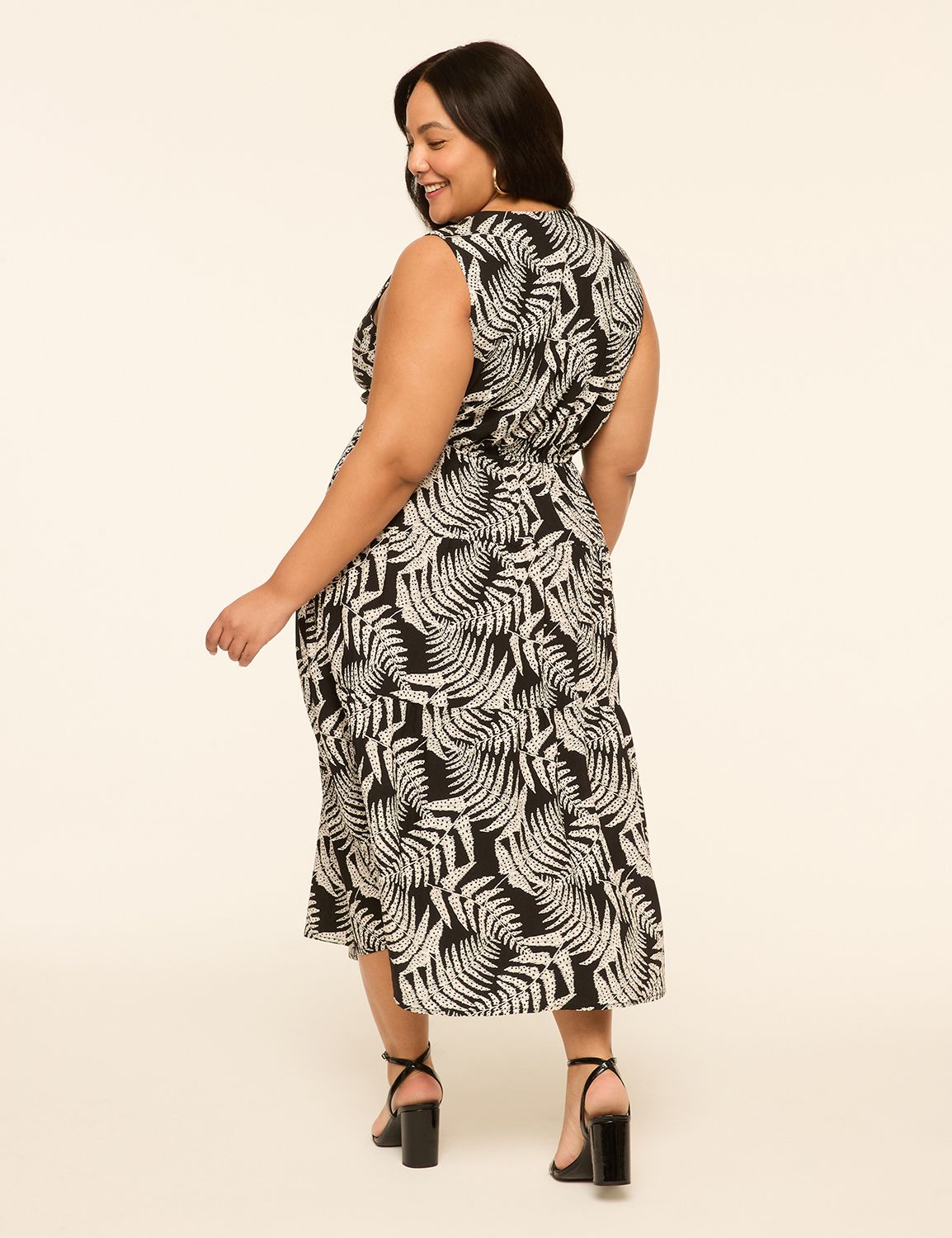 Sleeveless V-Neck Midi Dress