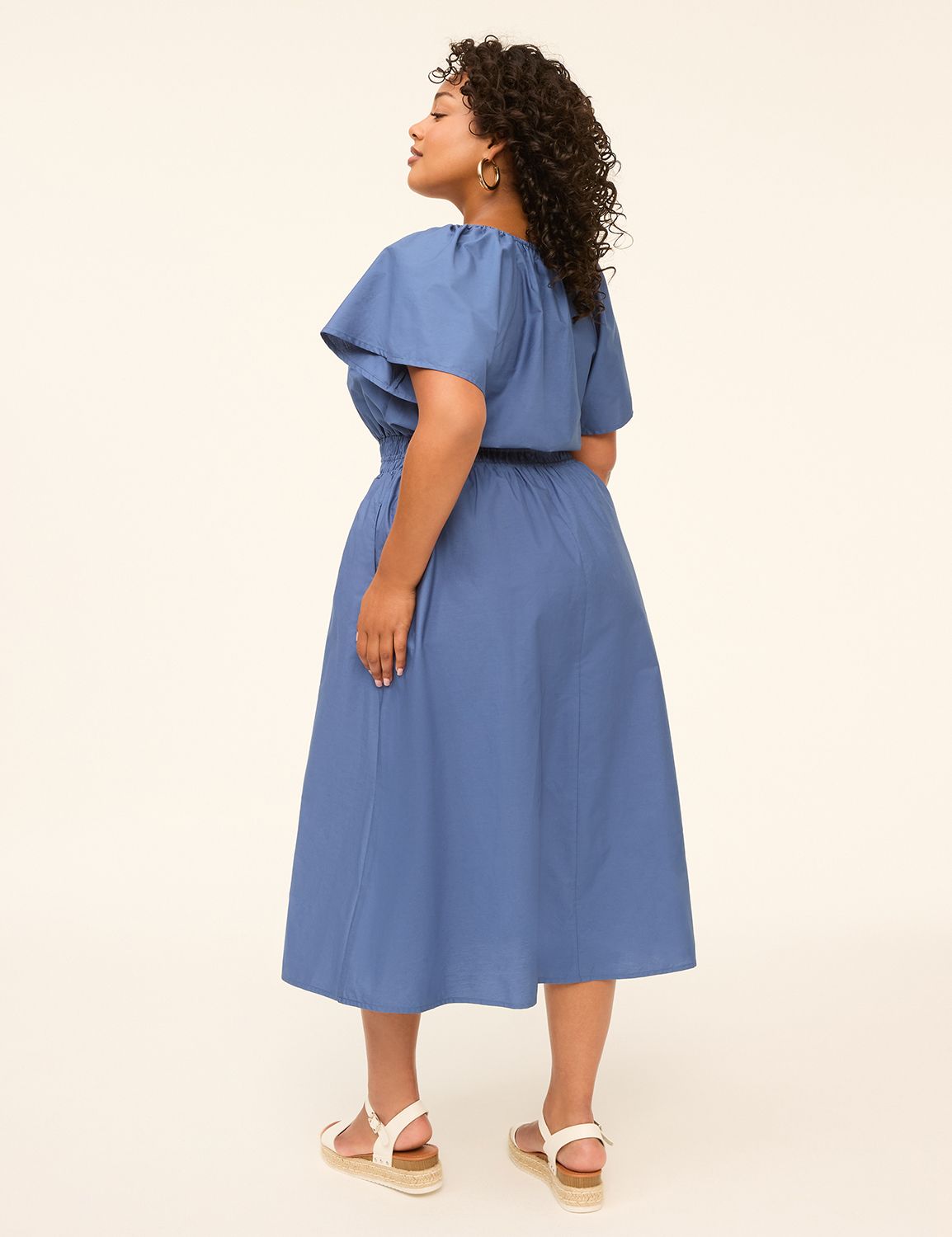 SLEEVELESS RUFFLE MIDI DRESS 115186 Product Image 2