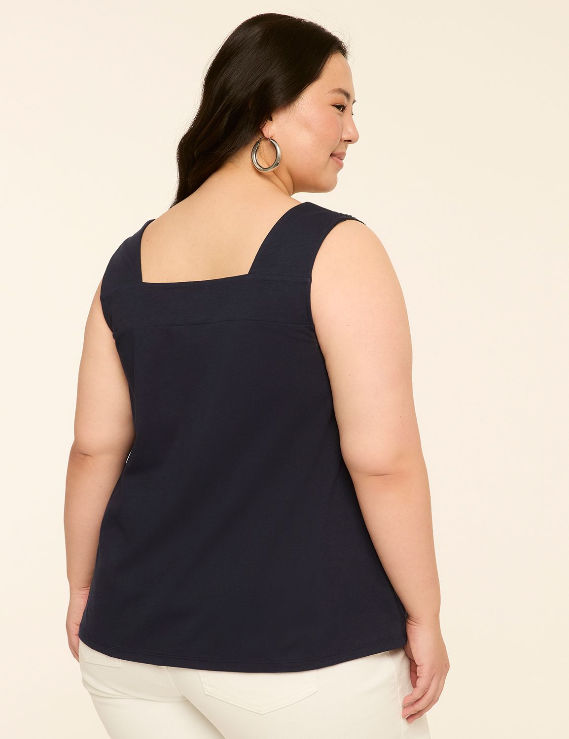 Sleeveless Crochet Front Strap & Yo Product Image 2