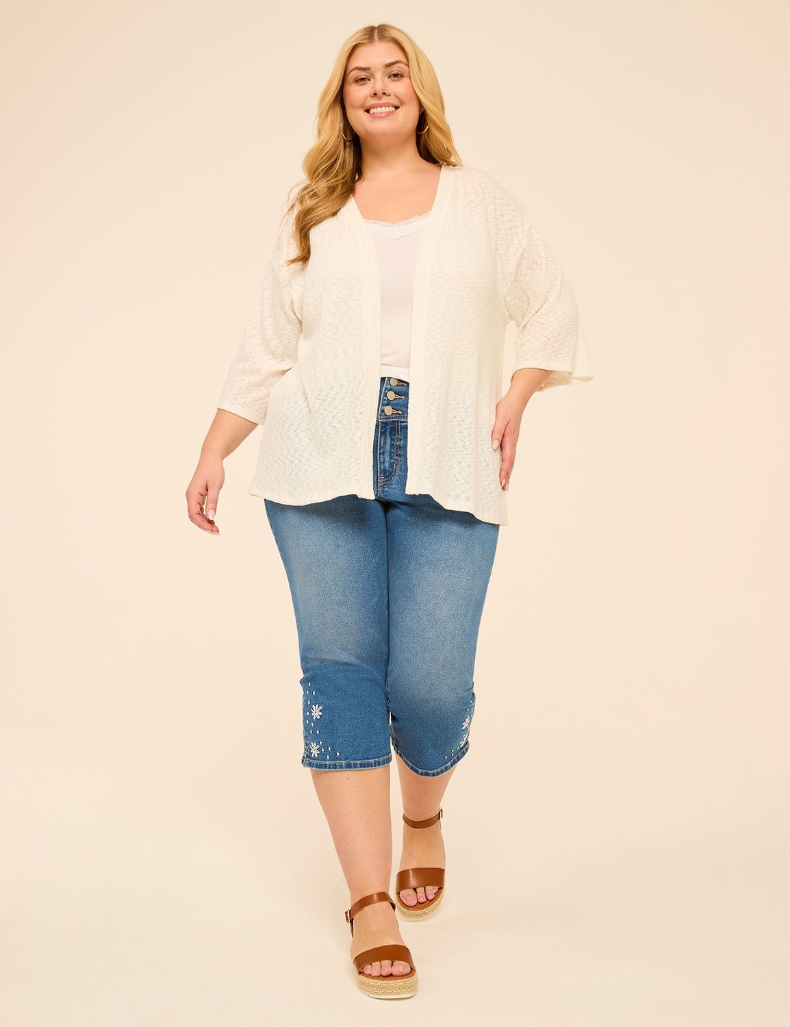 Kimono Sleeve Open Front Short Over Product Image 3