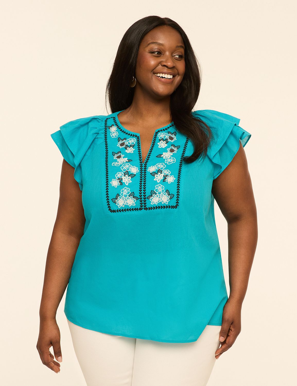 Classic Short Flutter Sleeve Split Product Image 1