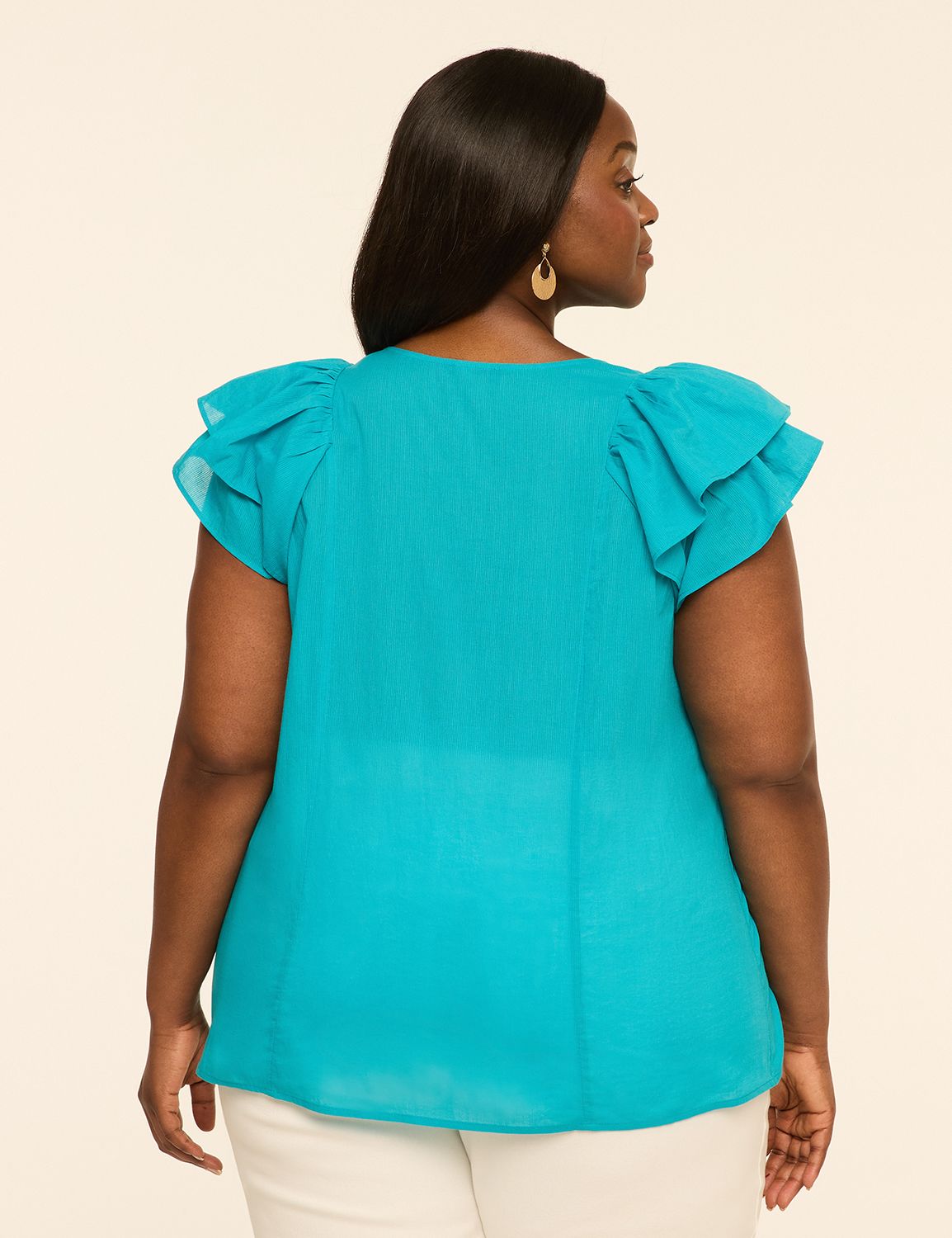 Classic Short Flutter Sleeve Split Product Image 2