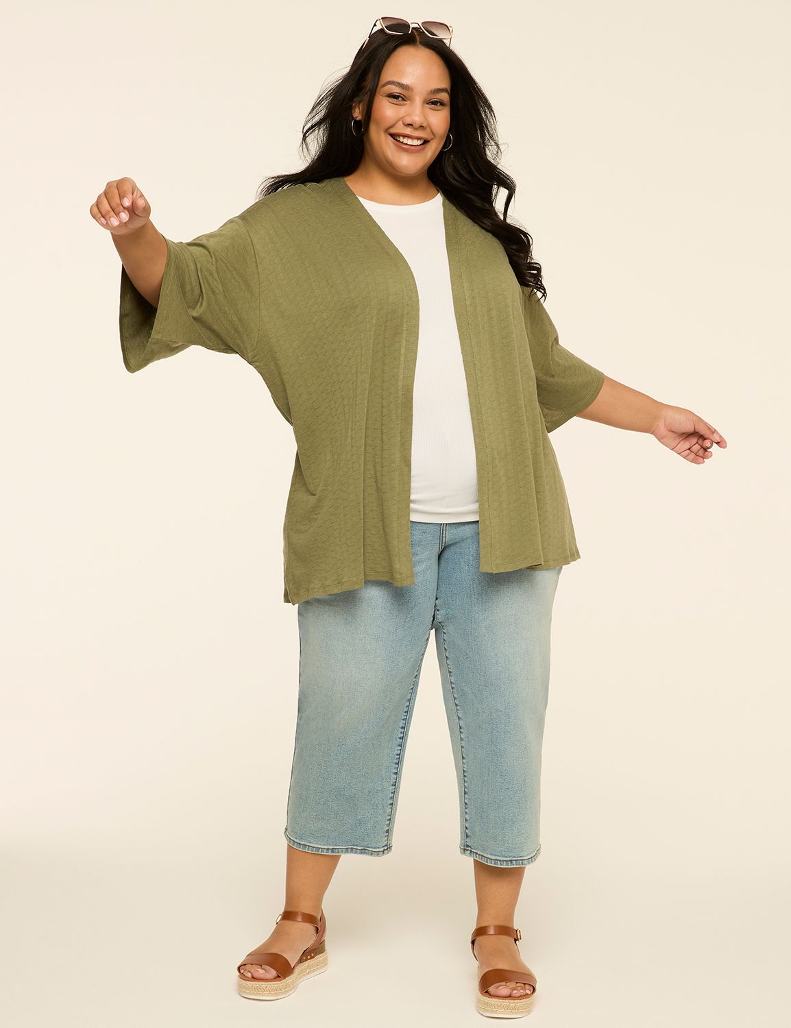 Elbow Sleeve Open Front Overpiece F Product Image 3