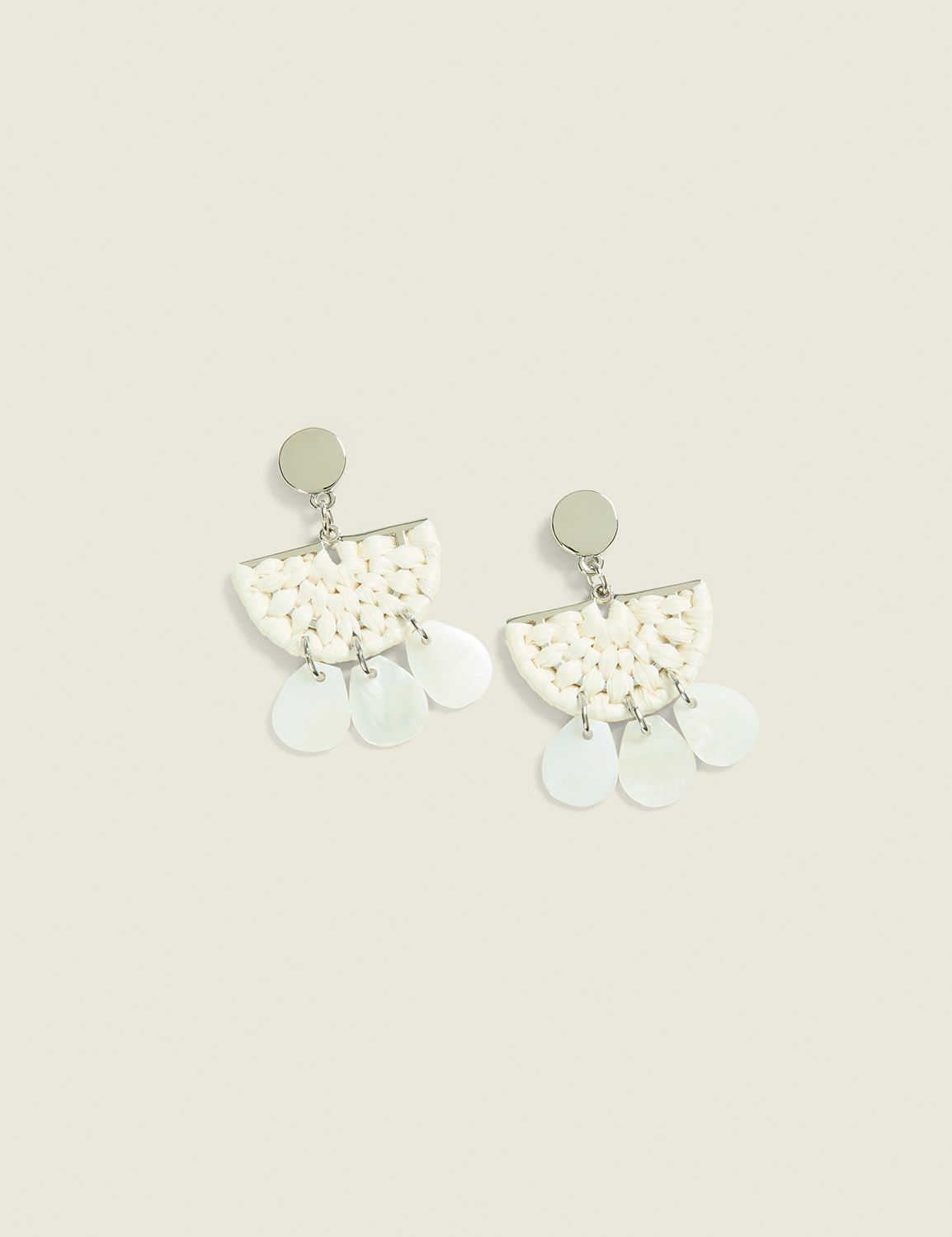 Half Circle Raffia Drop Earrings