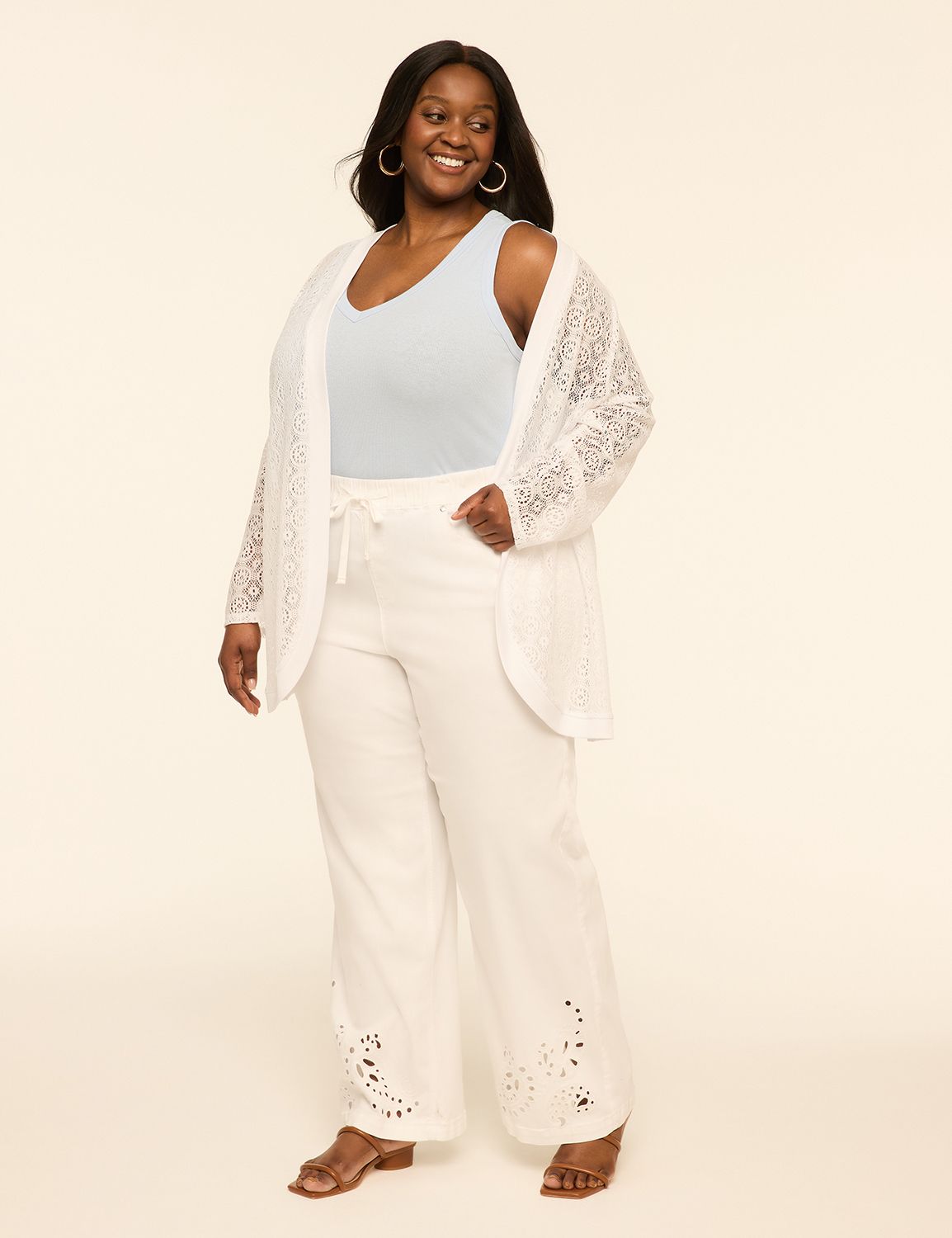 Long Sleeve Crochet Rib Trim Cardig Product Image 3