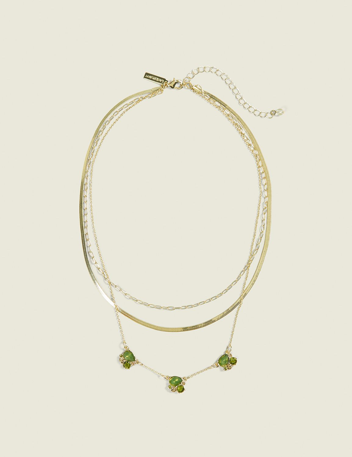 Green Gemtsone Multi Layer Necklace Product Image 1