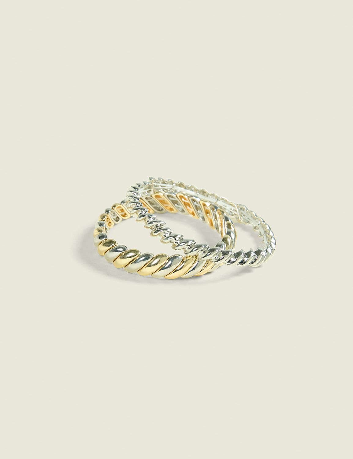 Textured Mixed Metal Stretch Bracel Product Image 1