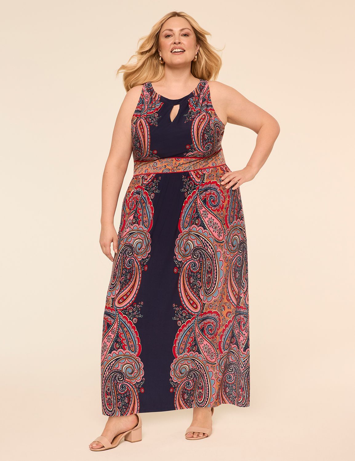 Sleeveless High-Neck Maxi Dress