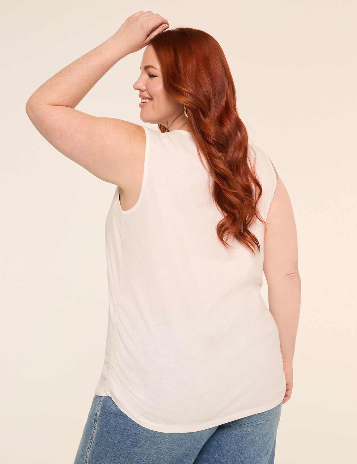 V-Neck Side-Ruched Tank