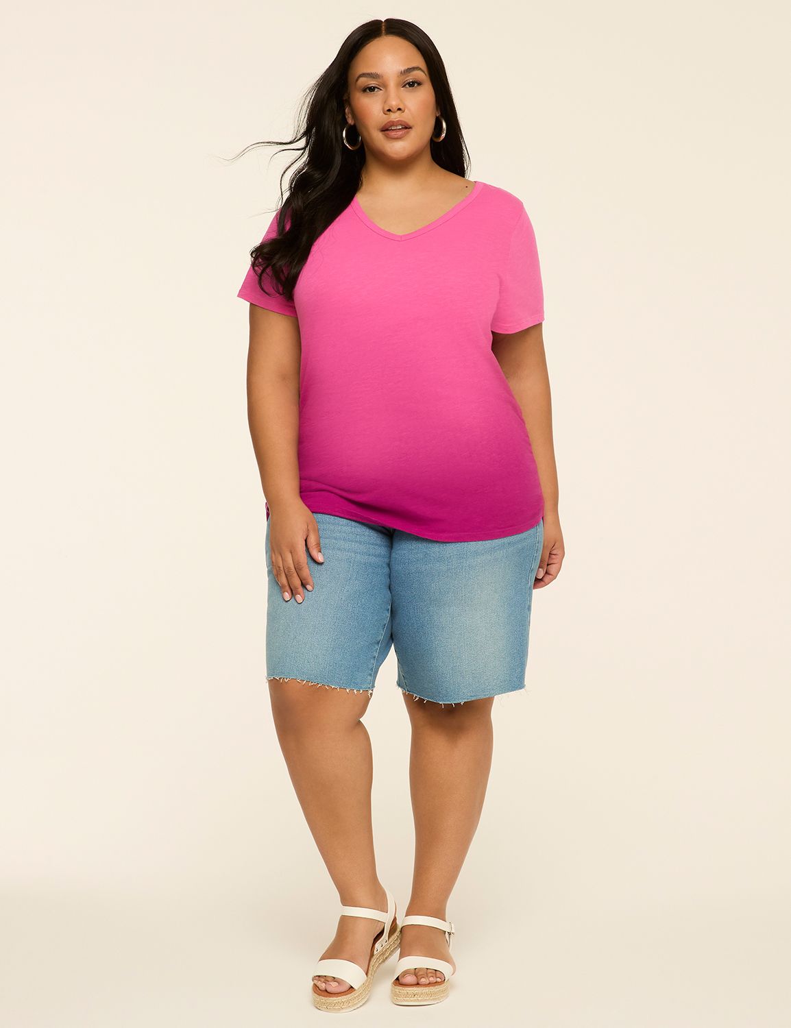 NEW Short Sleeve V-Neck Side Ruched Product Image 3