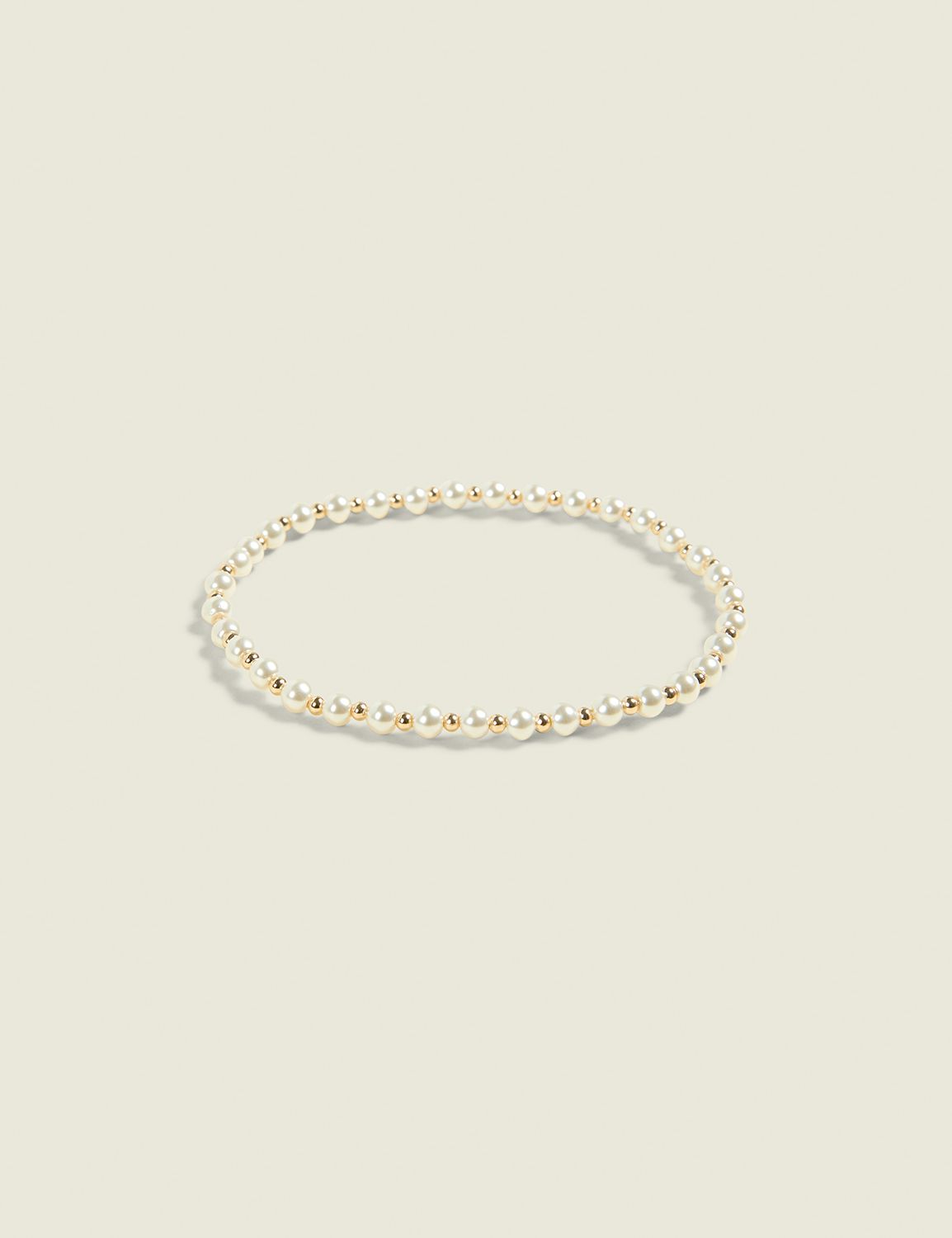 Gold & Pearl Stretch Bracelet Product Image 1