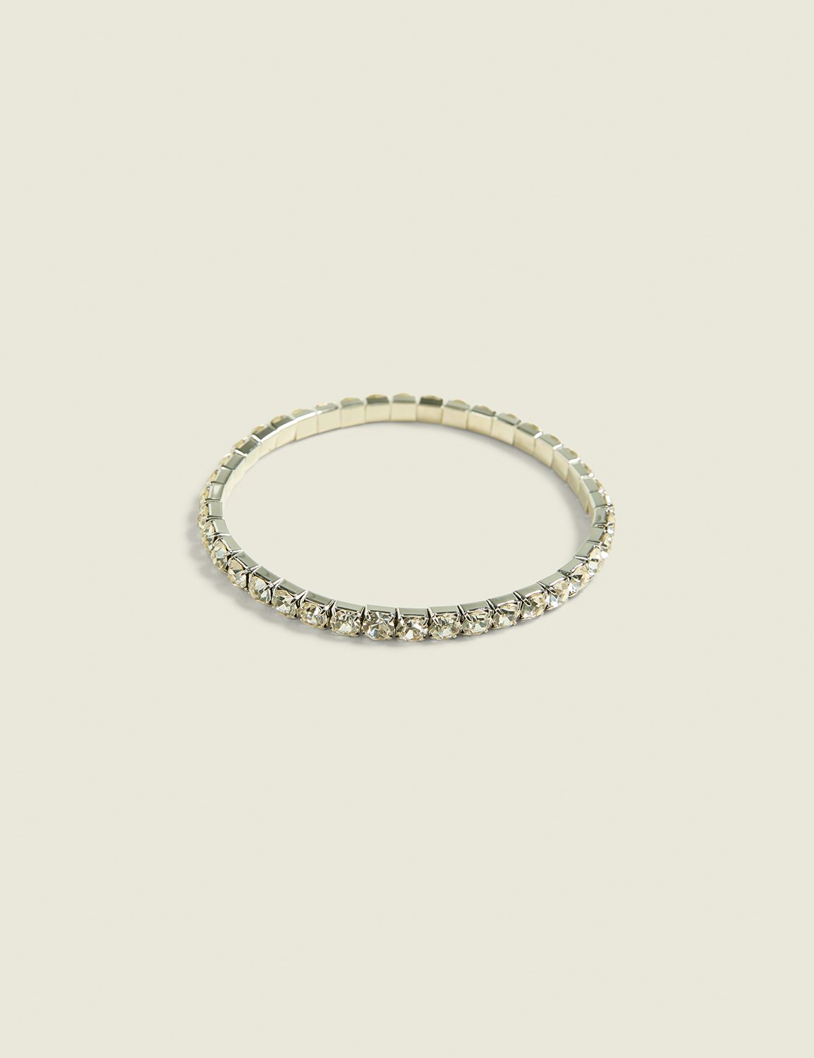 Silver Rhinestone Stretch Bracelet Product Image 1