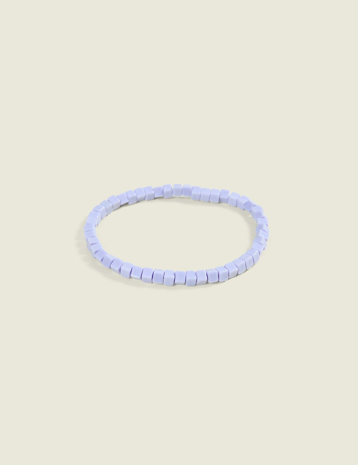 Purple Beaded Stretch Bracelet