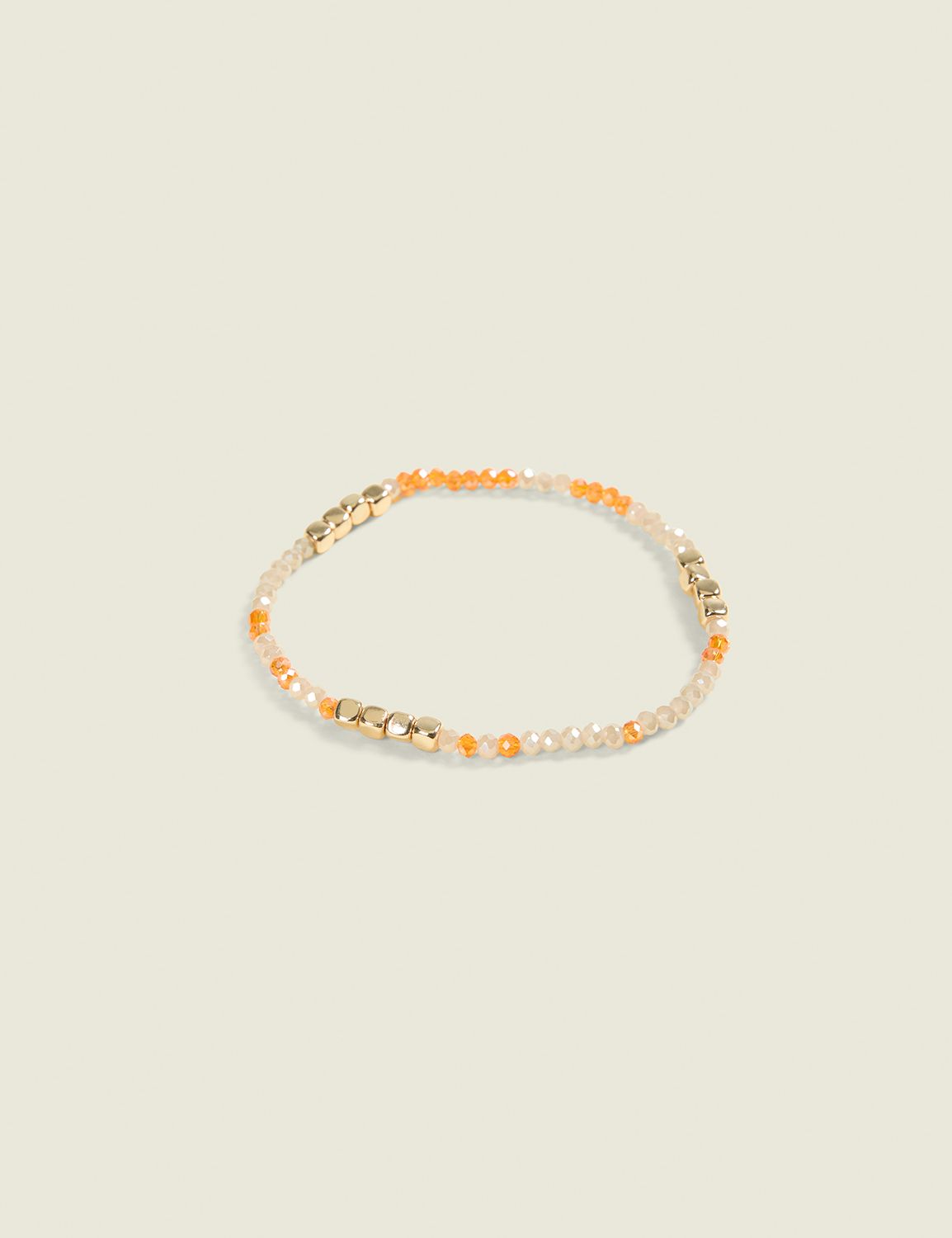 Orange & Goldtone Stretch Bracelet