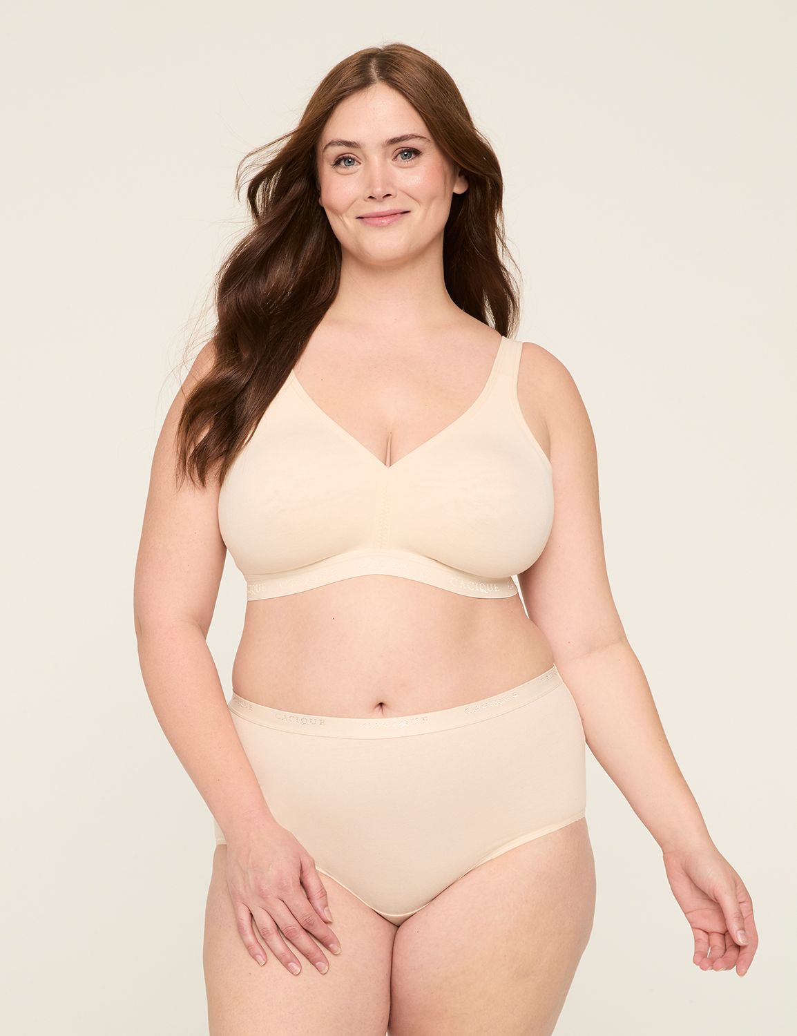 COTTON NO WIRE BEIGE BRA 42H